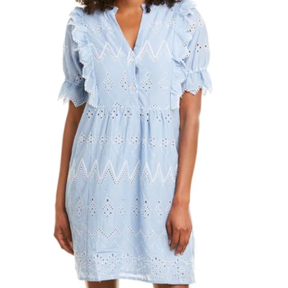 Jennifer and Grace blue eyelet dress - Picture 1 of 2